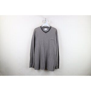 Vintage 90s Calvin Klein Mens Medium Spell Out Ribbed Knit Long Sleeve T-Shirt